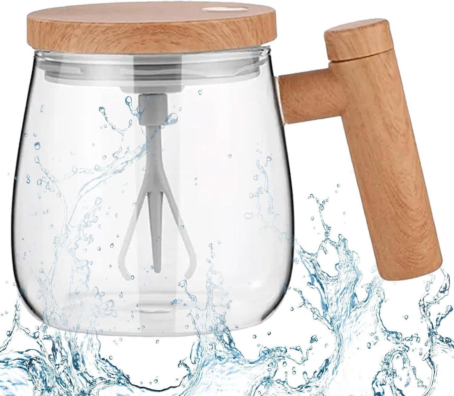Self Stirring Glass Mug