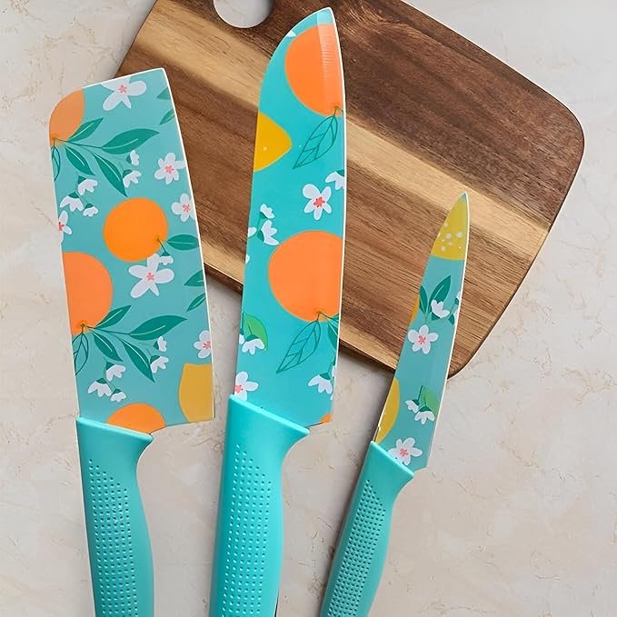 3 PCS PRINTED KNIFE BLUE