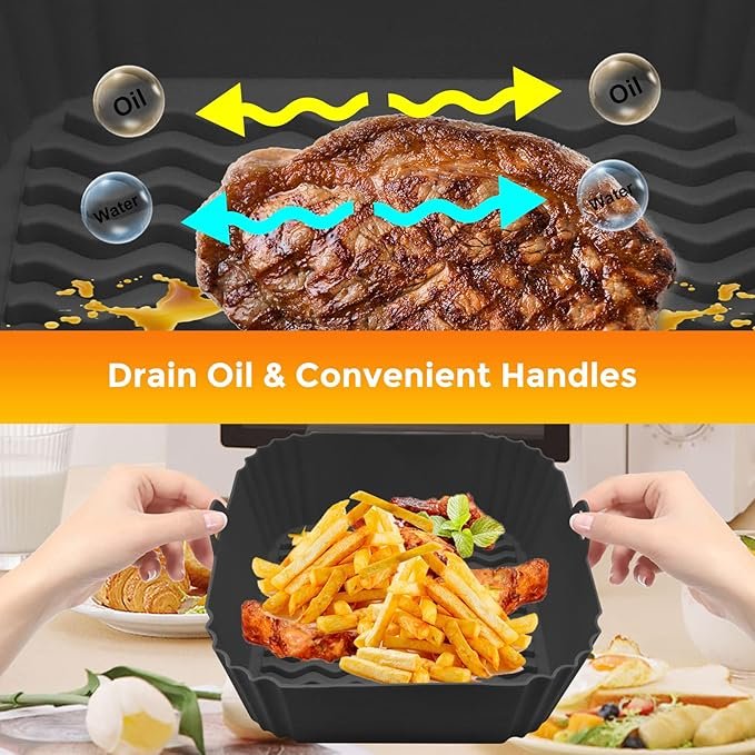 SQUARE SILICONE AIR FRY (PACK OF 2)