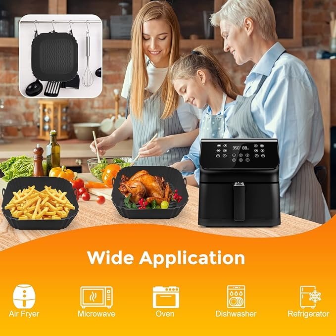SQUARE SILICONE AIR FRY (PACK OF 2)
