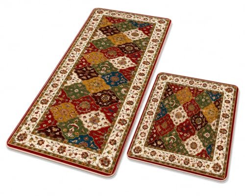 Premium 2-Piece Kitchen Floor Mat Set | Anti-Slip Washable Kitchen Runner Rug