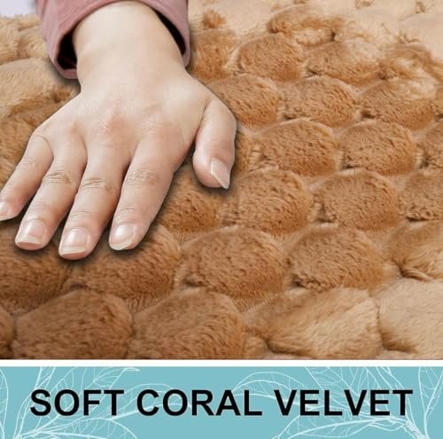 Bathroom Mat | Anti Slip, Anti Skid Mat for Bathroom Floor | Soft, Washable, Water Absorbent, Quick Dry, Non Slippery Bath Rug Large Size (60x40 cm) (Check Beige)