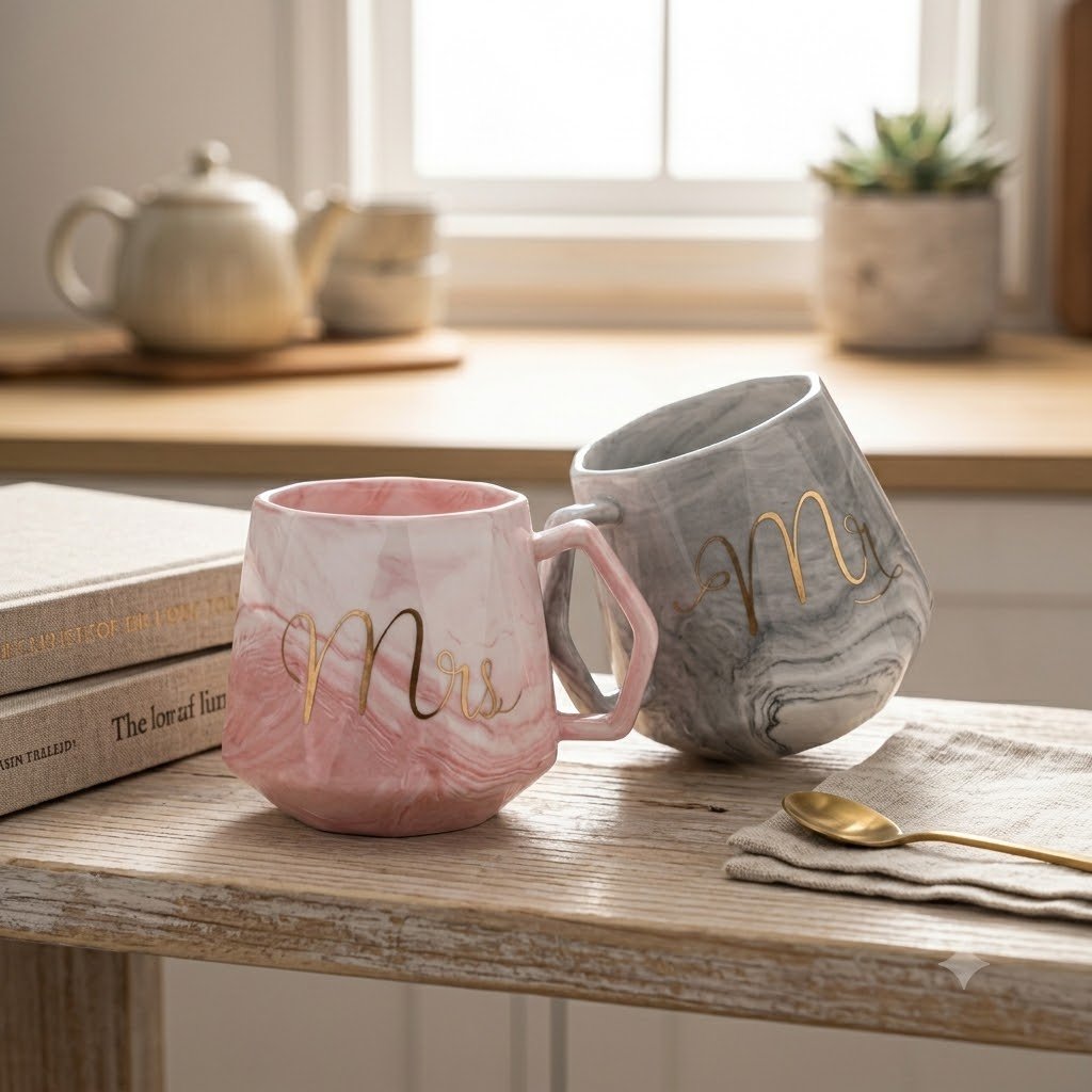 MR-MRS ROYAL MARBLE CERAMIC MUG 340 ML 1 PCS BOX  20721 / MXD002 SD508-H