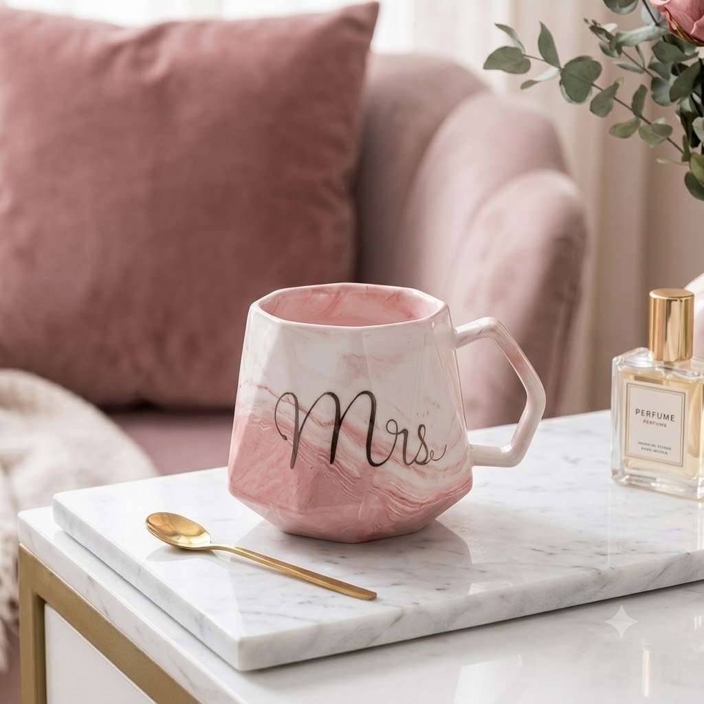 MR-MRS ROYAL MARBLE CERAMIC MUG 340 ML 1 PCS BOX  20721 / MXD002 SD508-H