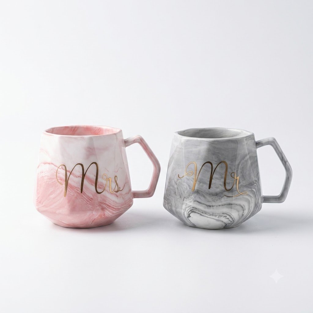 MR-MRS ROYAL MARBLE CERAMIC MUG 340 ML 1 PCS BOX  20721 / MXD002 SD508-H