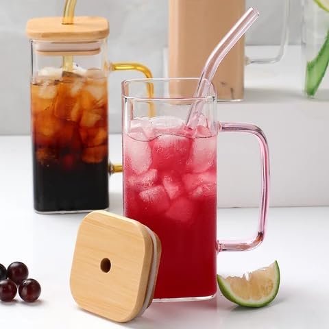 SQUARE MASON WOODEN LID JAR 400ML (pack of 2)