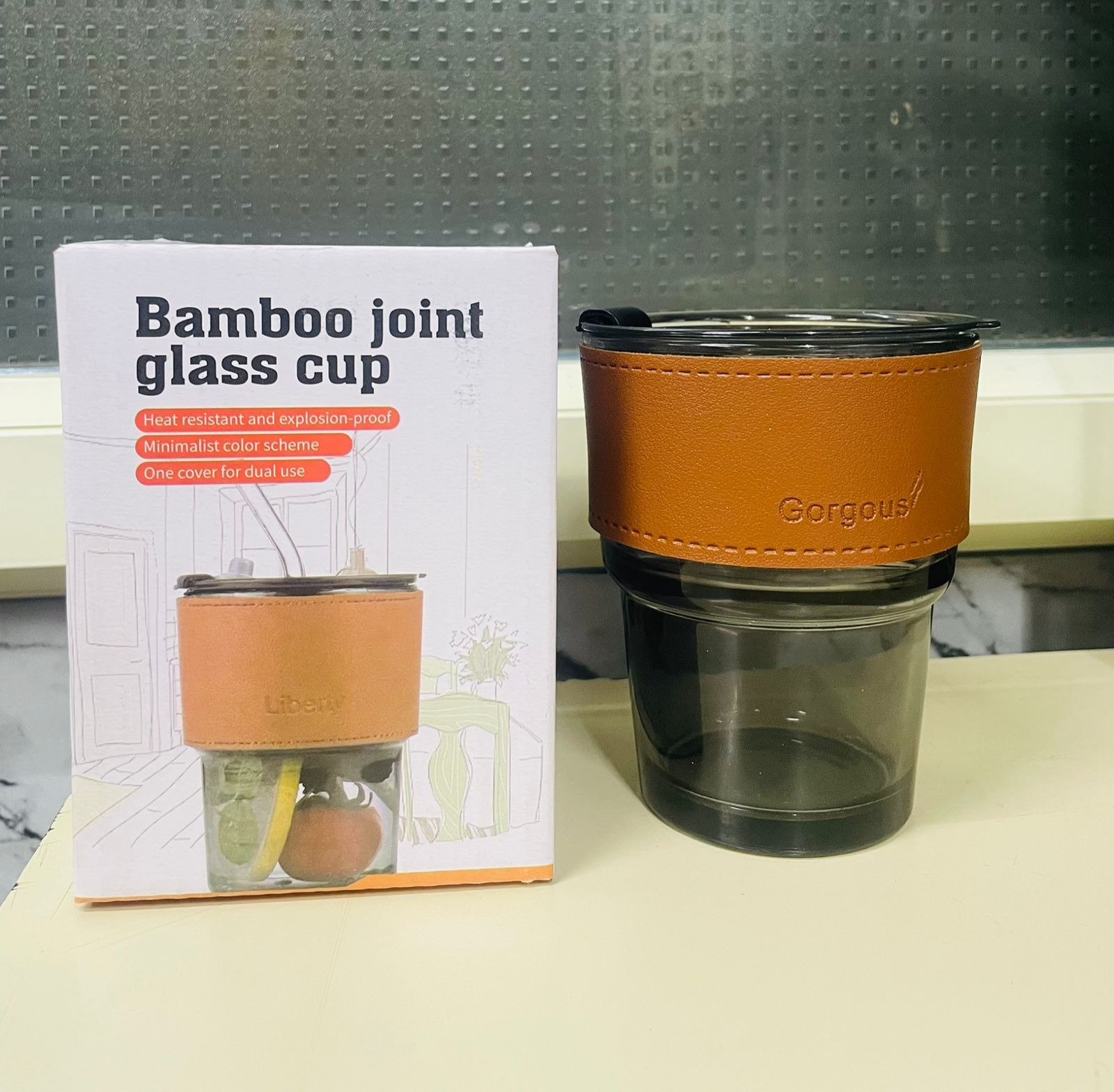 LEATHER MUG 400ML BLACK HEAVY LID SMALL  21295