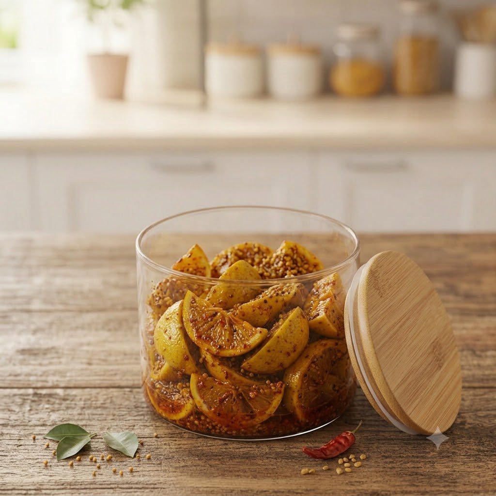 WOODEN LID JAR ROUND 500ML  (pack of 2)