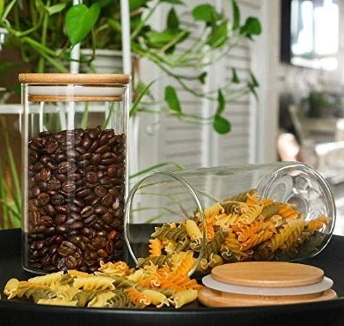 WOODEN LID JAR ROUND  1050ML (pack of 2)