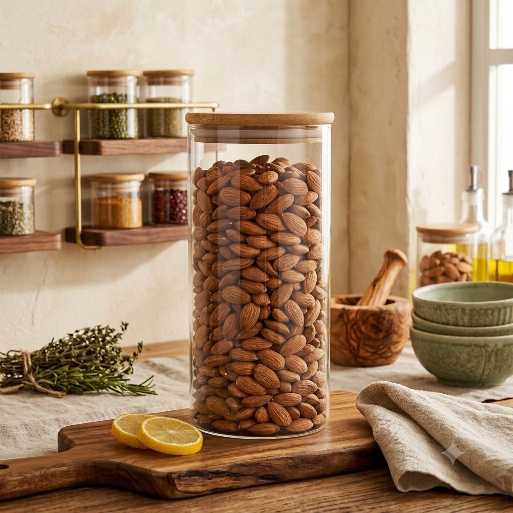 WOODEN LID JAR ROUND 1200ML  22327 | GPG10-1200-BB