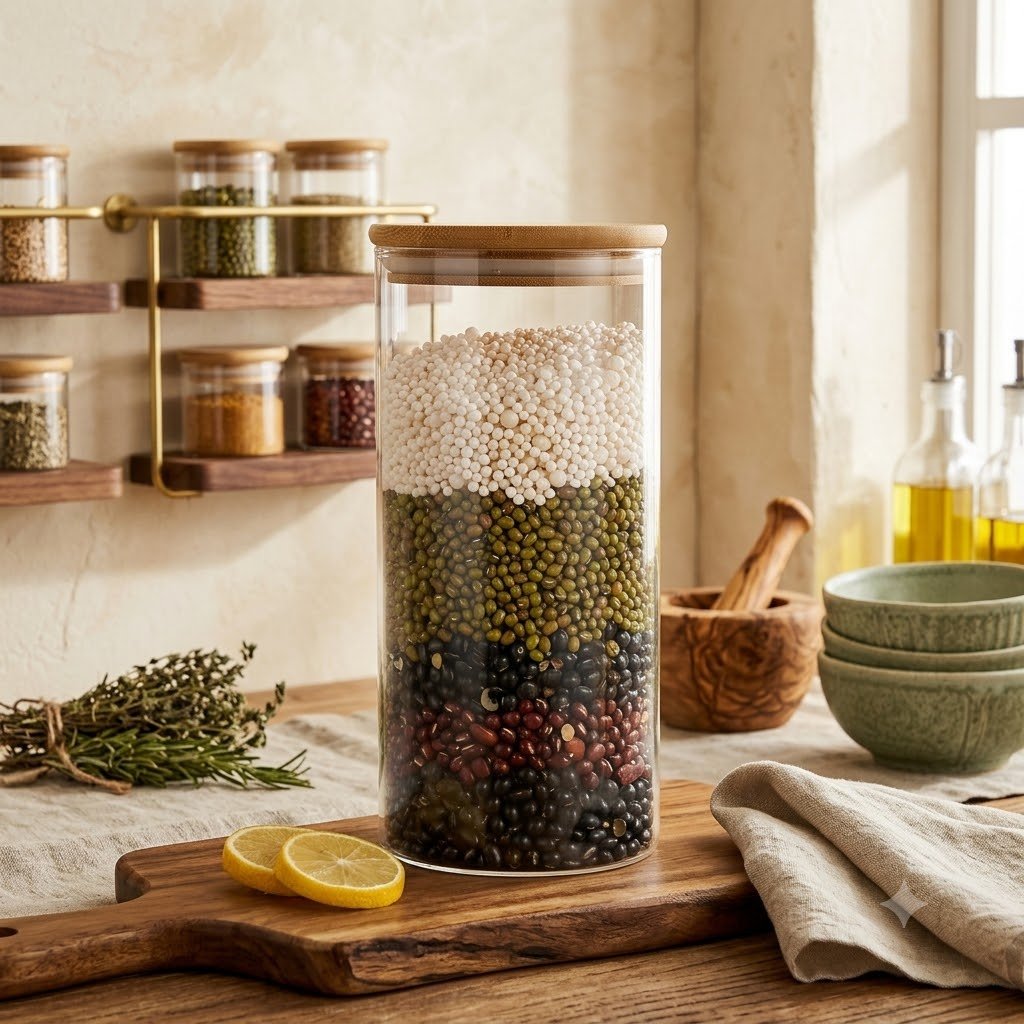 WOODEN LID JAR ROUND 1200ML  22327 | GPG10-1200-BB