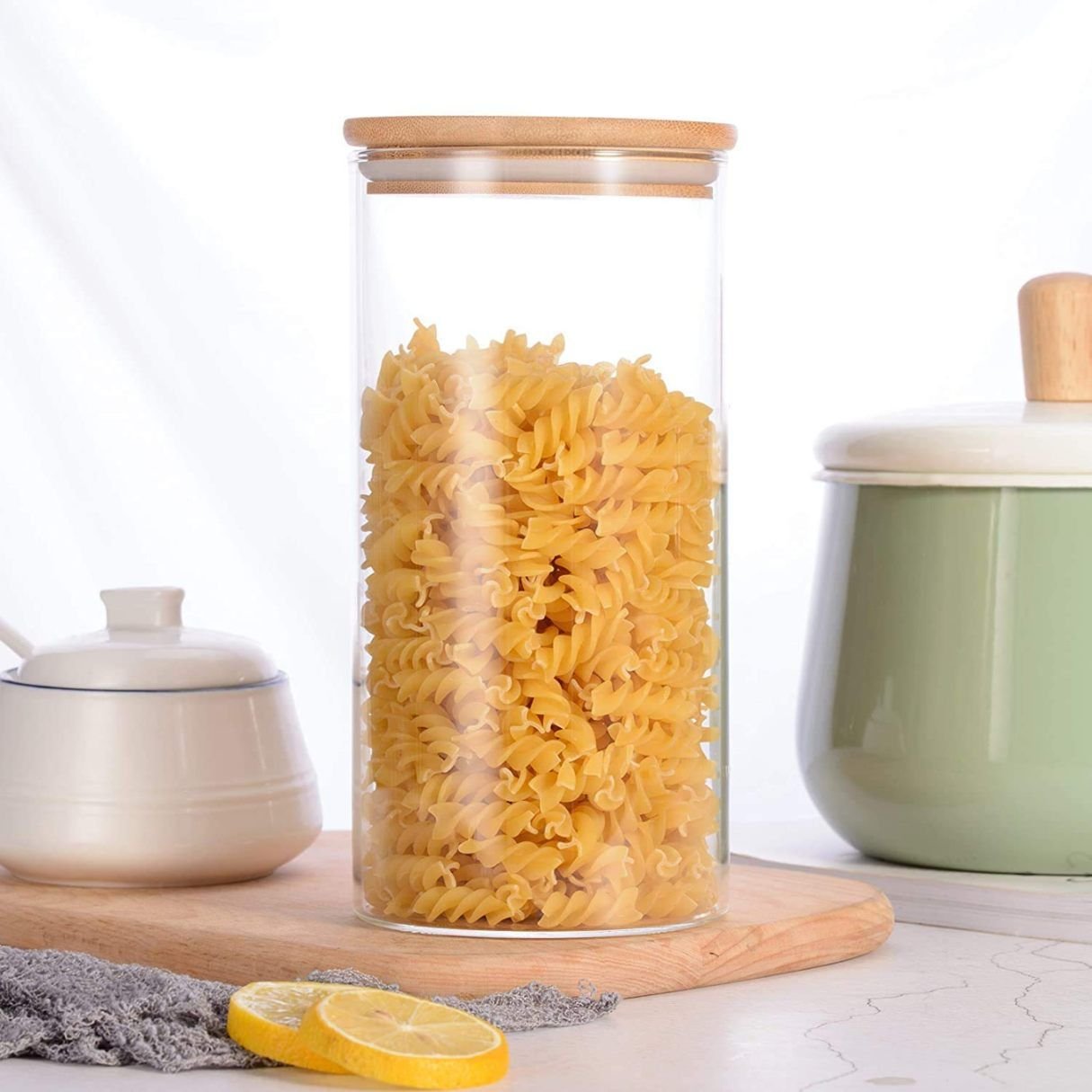 WOODEN LID JAR ROUND 1200ML  22327 | GPG10-1200-BB