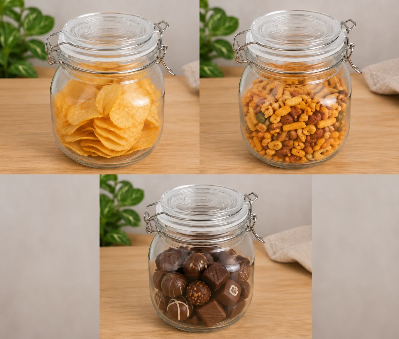 SWING CAP SQUARE JAR 1 LTR BULK 22609