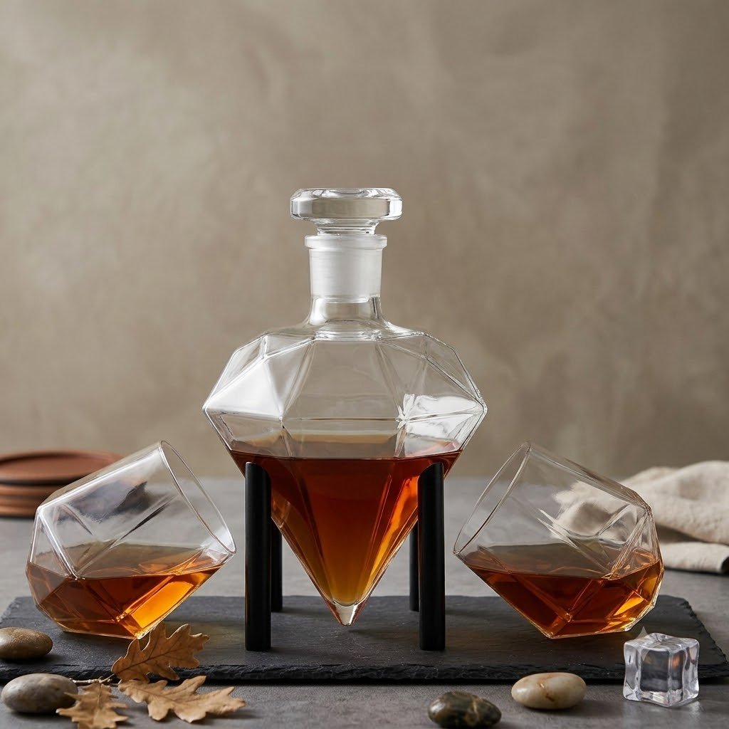 DIAMOND DECANTER WITH GLASS 3 PCS  23289  / XZG-006