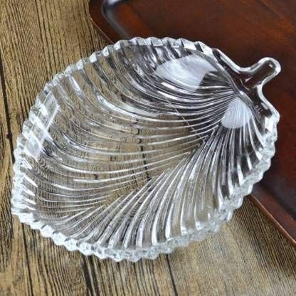 GLASS FRUIT LEAF PLATE MEDIUM 23118 | E521-48