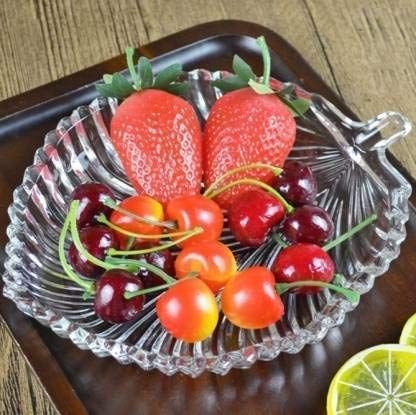 GLASS FRUIT LEAF PLATE MEDIUM 23118 | E521-48