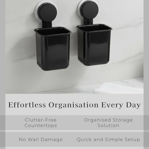 Plastic Toothbrush Holders for Bathroom | Wall Mounted Toothbrush Holder |(2 Toothbrush Holder)