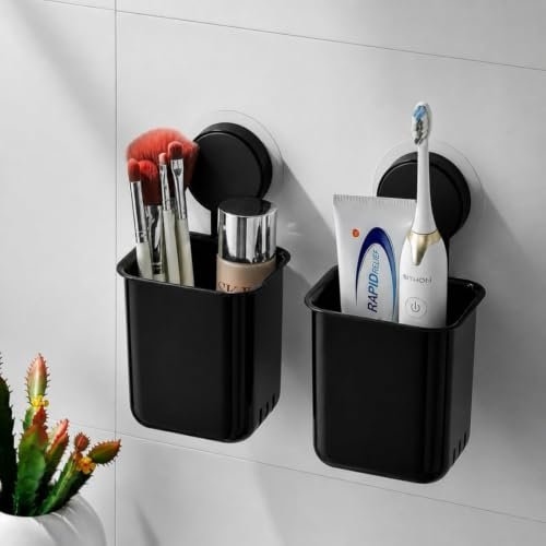 Plastic Toothbrush Holders for Bathroom | Wall Mounted Toothbrush Holder |(2 Toothbrush Holder)