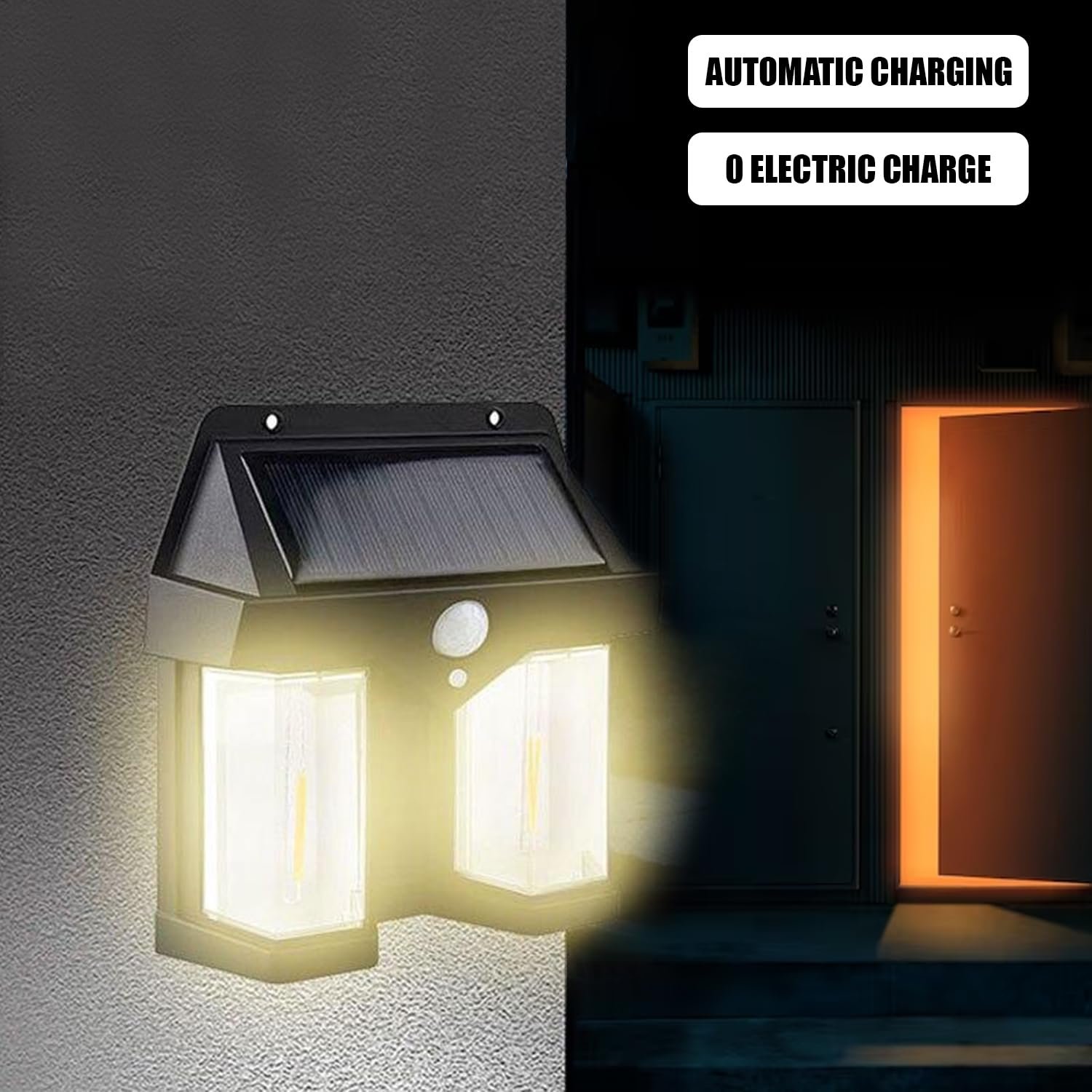 DUAL OUTDOOR SOLAR LIGHT WALL BULB