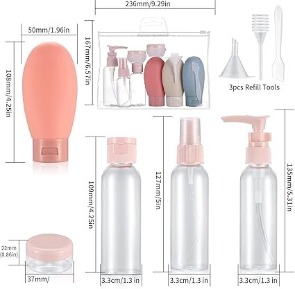 11 PCS Silicone Travel Bottle Set