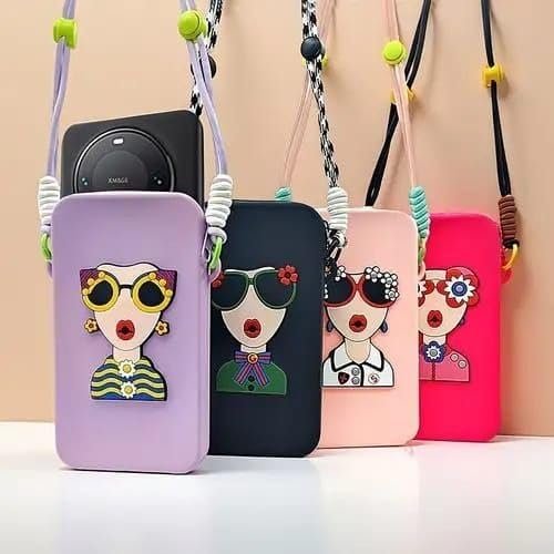 Silicone Mobile Sling Pouch