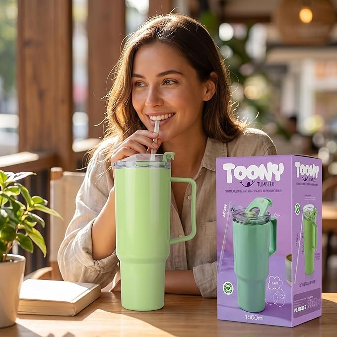 1800ML PLASTIC TUMBLER WITH HANDEL & LID