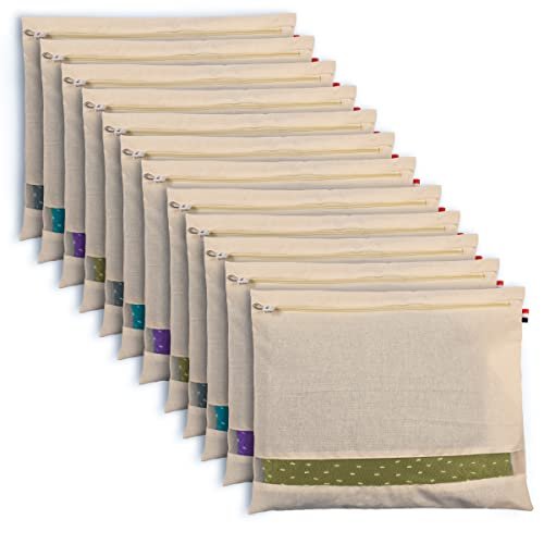 Cotton Saree Bags/Covers For Storage Set Of - 12 Big Size Single (16 X 14 Inches)