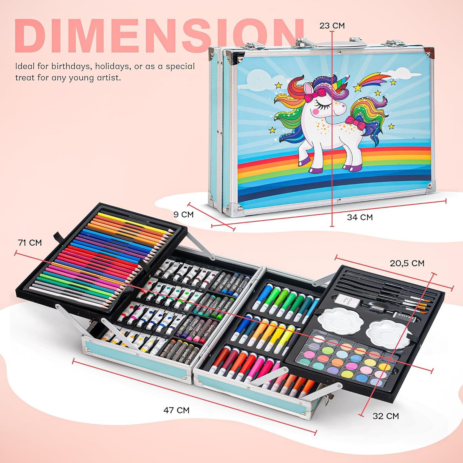 145 pcs Big Color Suitcase Kit ART SET