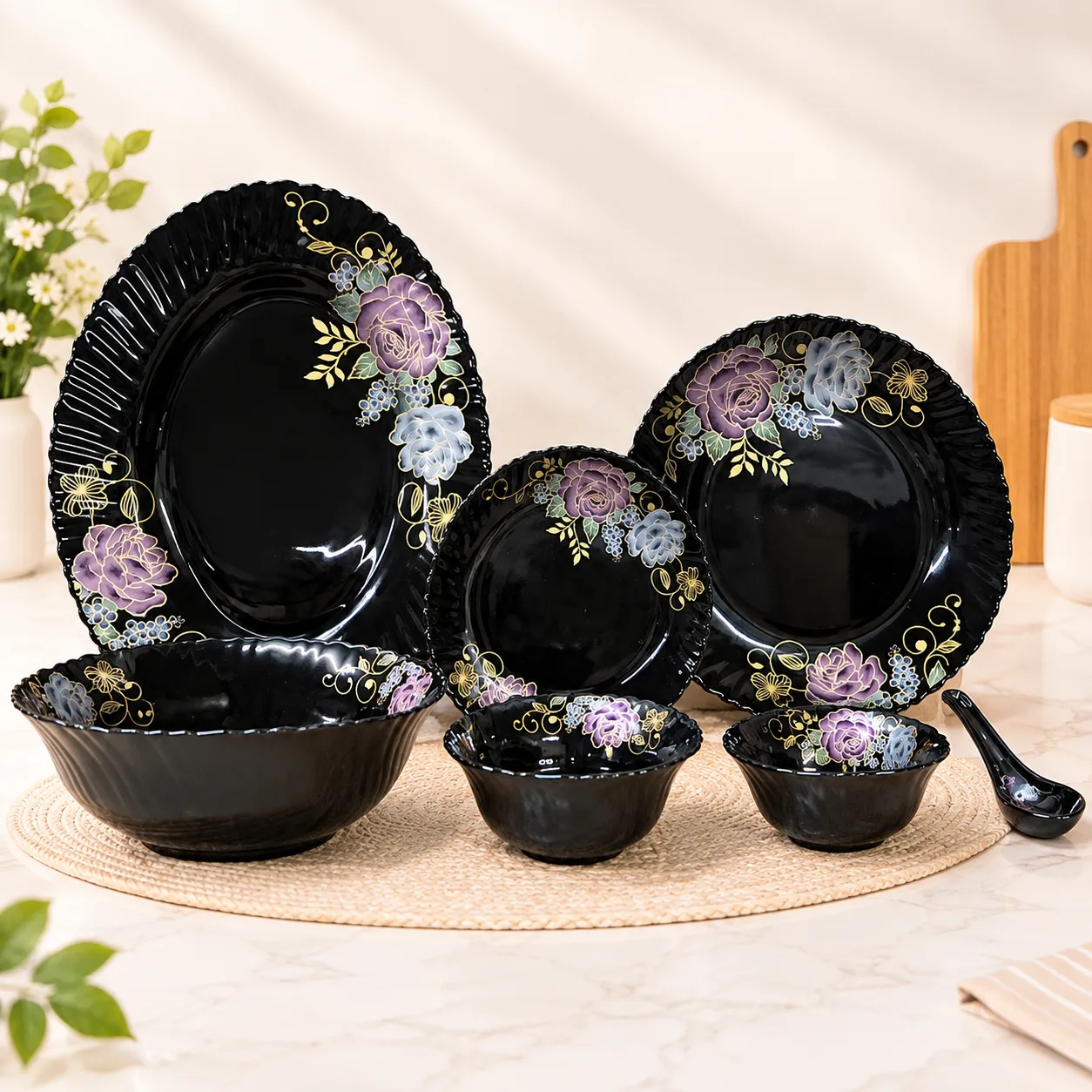 BLACK OPAL 33 PCS DINNER BK-33-013