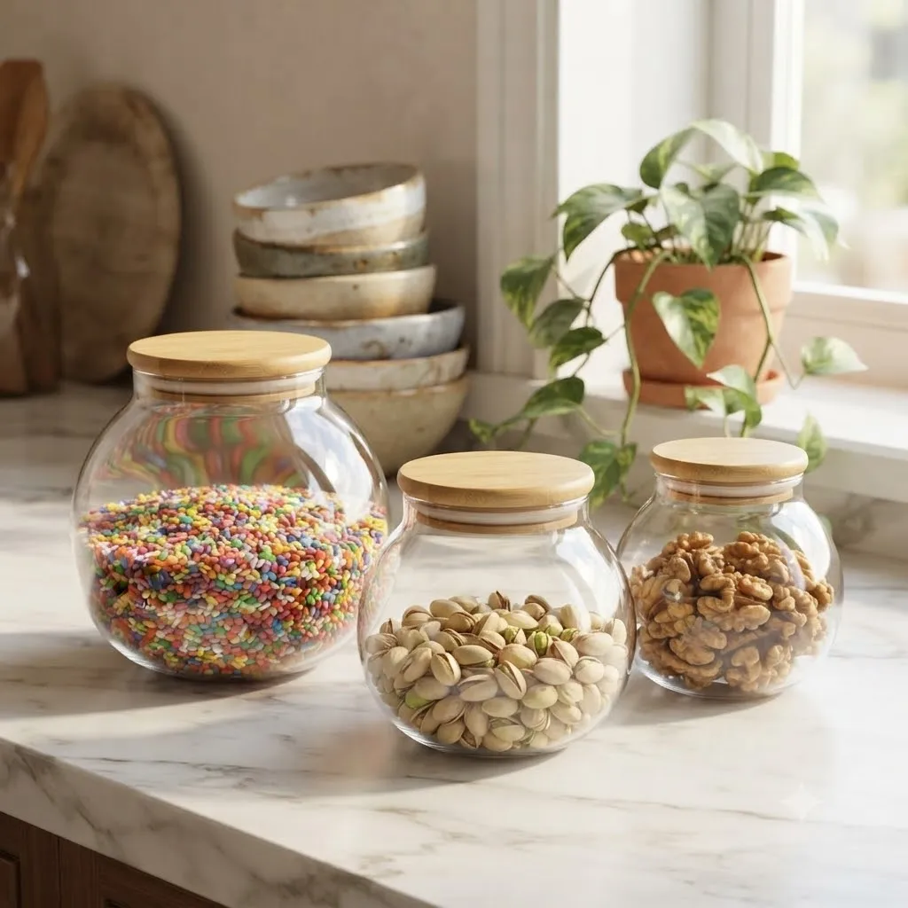 STORAGE LID JAR 3PCS S-500ML.M-900ML L-1650ML