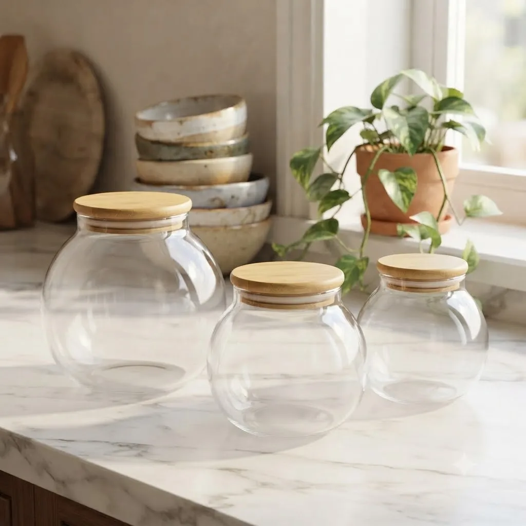 STORAGE LID JAR 3PCS S-500ML.M-900ML L-1650ML