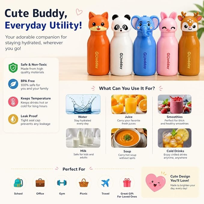 Cute Animal Water Bottle-450 ML